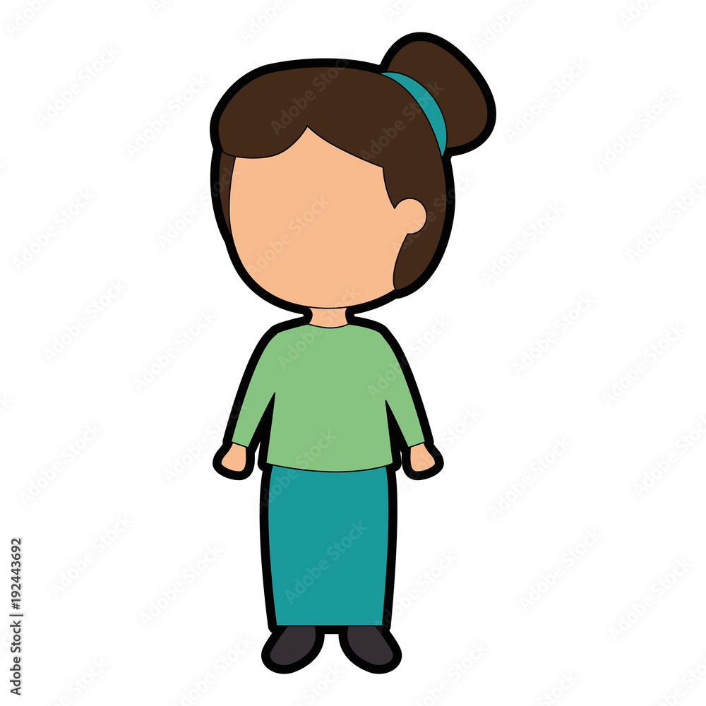 cute little girl character vector illustration design