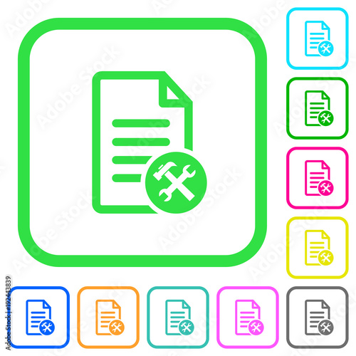 Document tools vivid colored flat icons