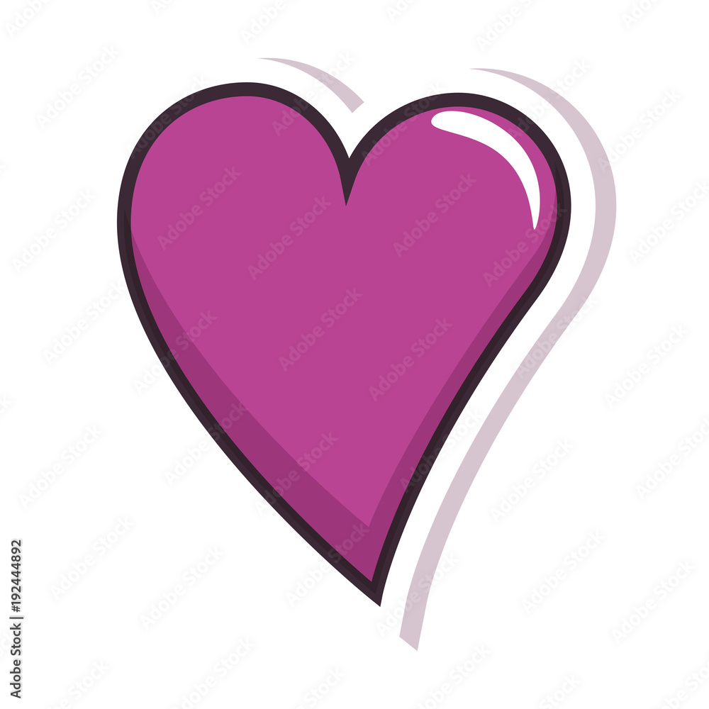 heart love sticker art vector illustration design