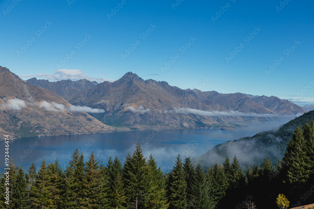 Queenstown downtown with the remarkable range, South island, New Zealand