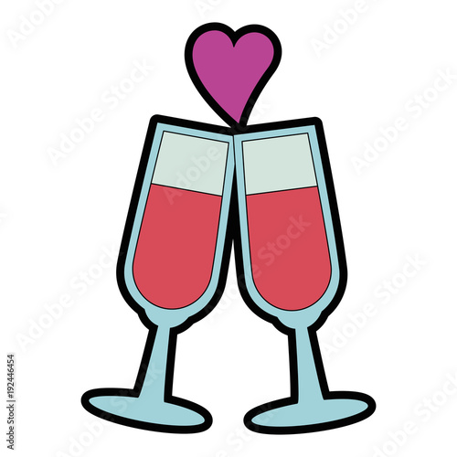 champagne cups isolated icon vector illustration design