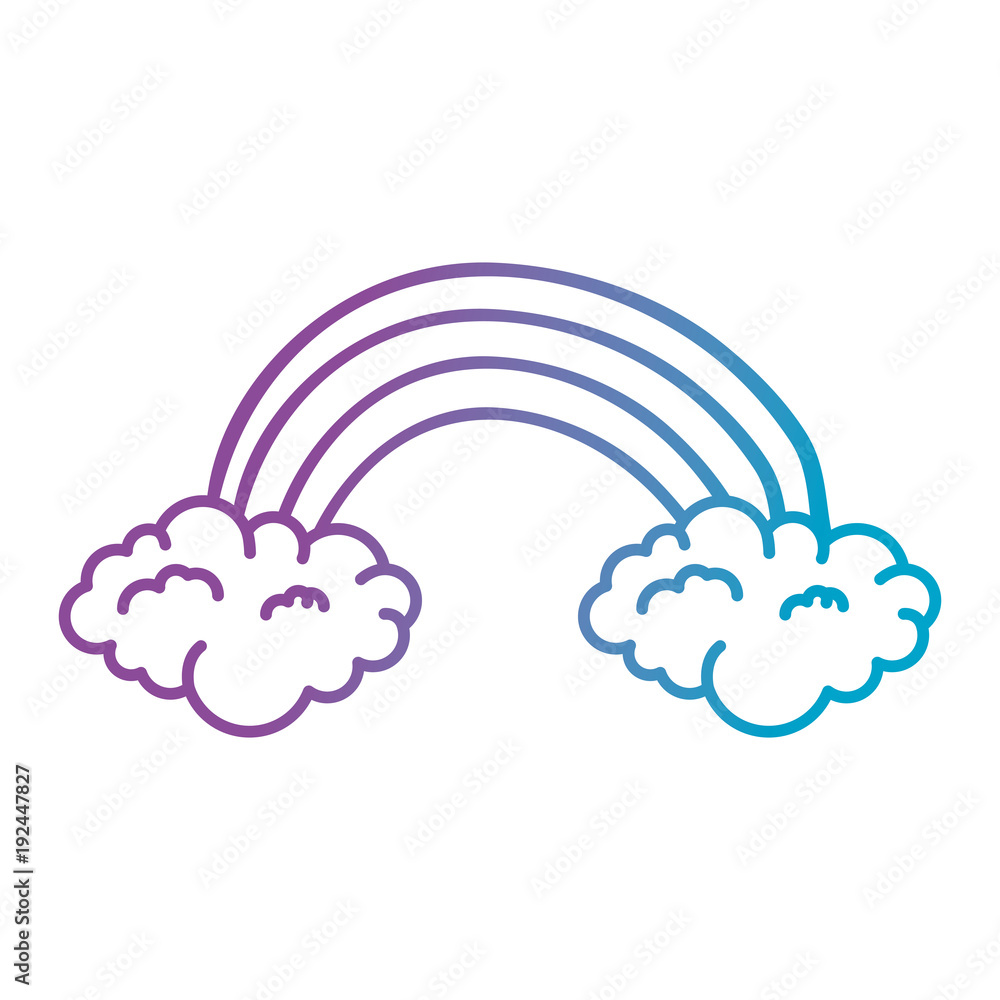 cute rainbown with clouds sticker vector illustration design cute rainbown with clouds sticker vector illustration design
