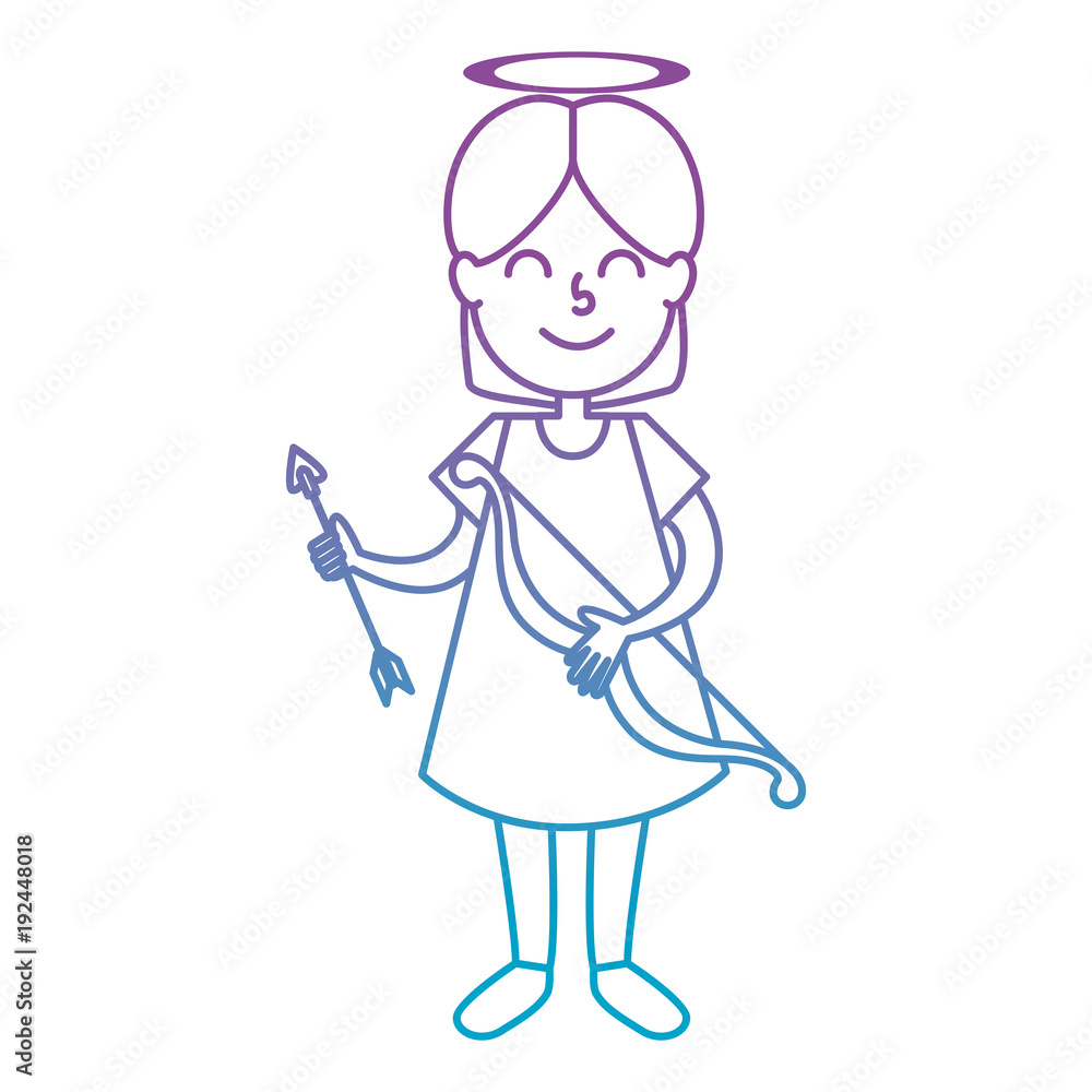 little girl angel with arch vector illustration design little girl angel with arch vector illustration design