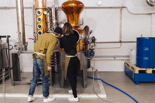 Workers at gin distillery in Sweden photo