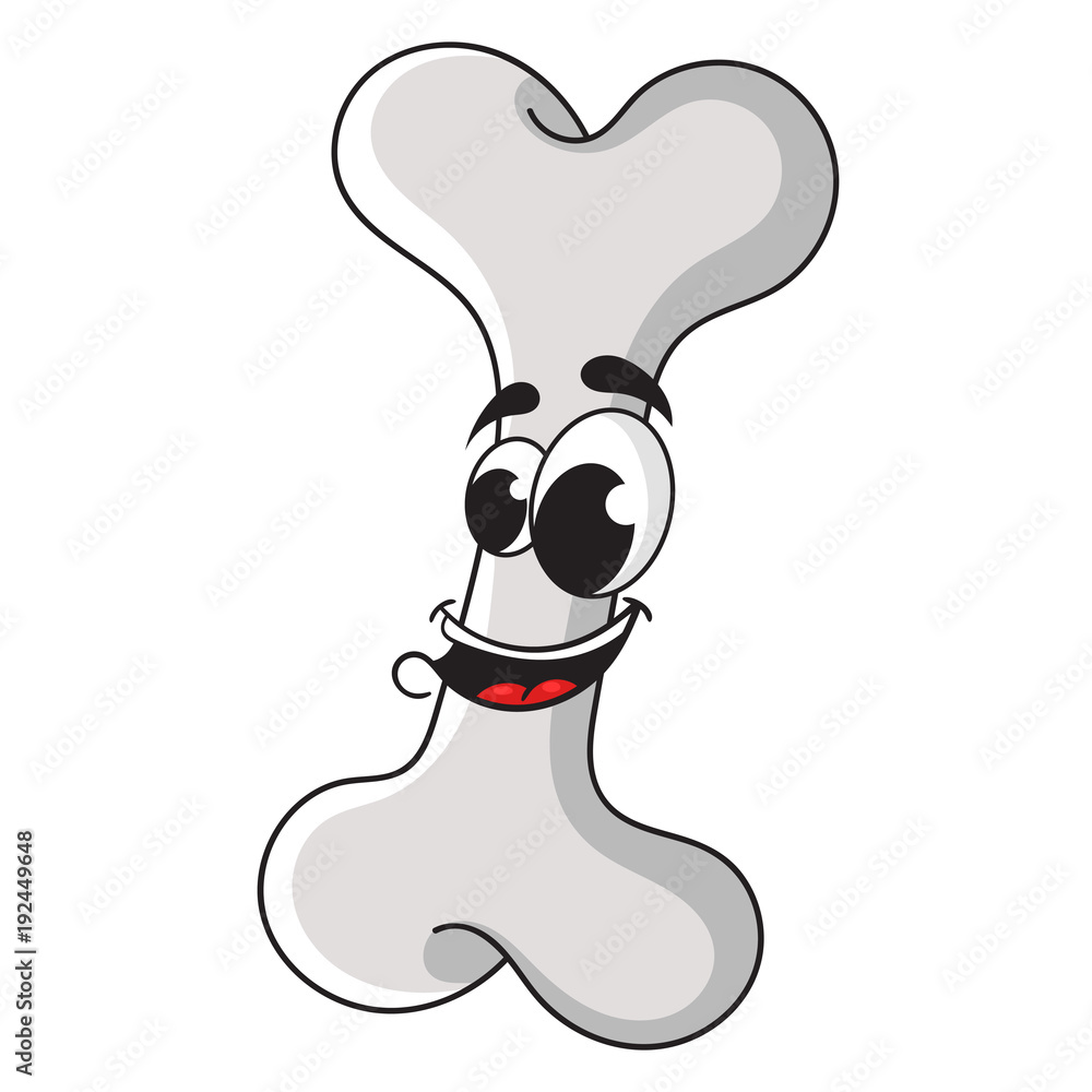 cartoon funny bone, character design, vector illustration Stock Vector