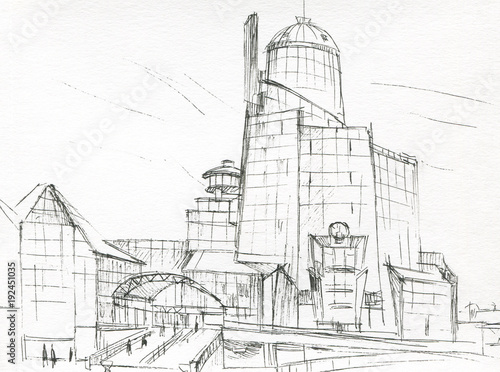 modern building sketch