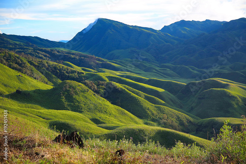 Dzükou Valley. Border of the states of Nagaland and Manipur, India photo