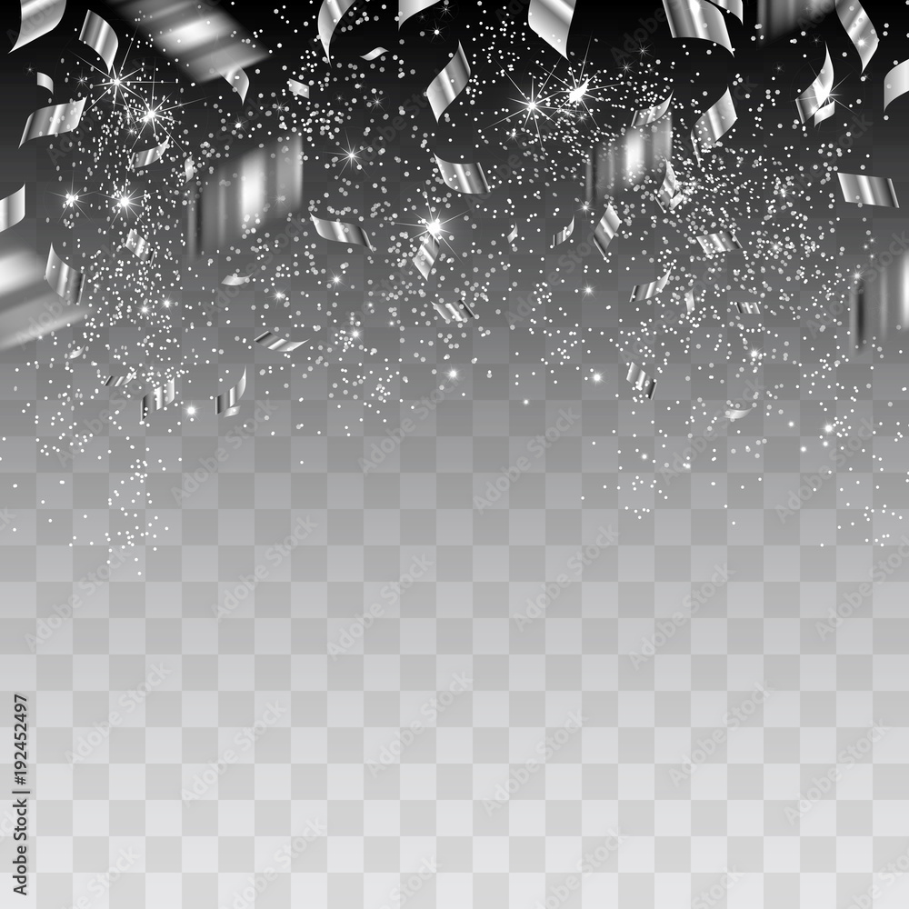 Abstract background with silver confetti Stock Vector | Adobe Stock