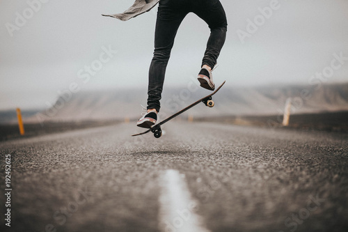 Man young skateboarder legs skateboarding 