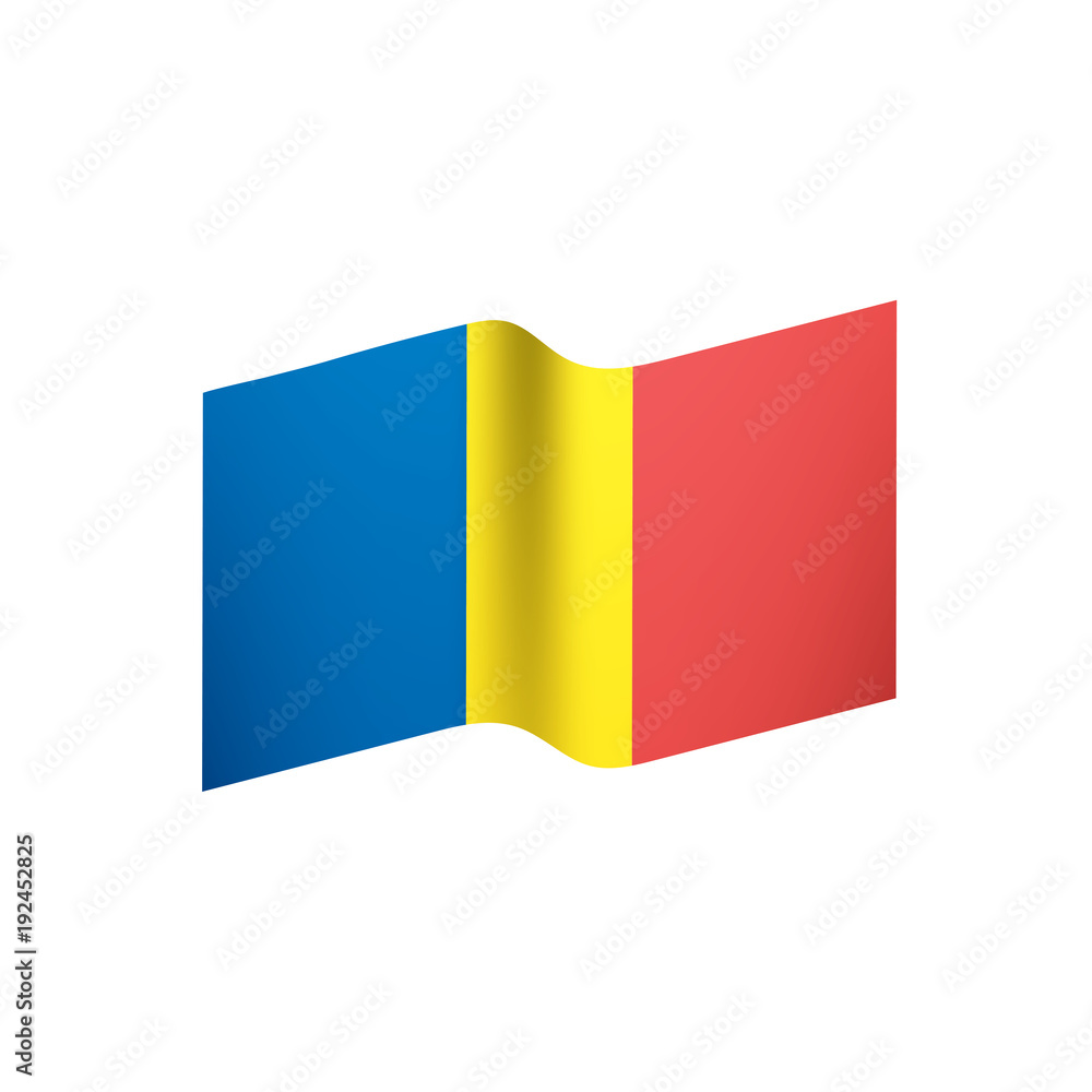 Fototapeta premium Romania flag, vector illustration