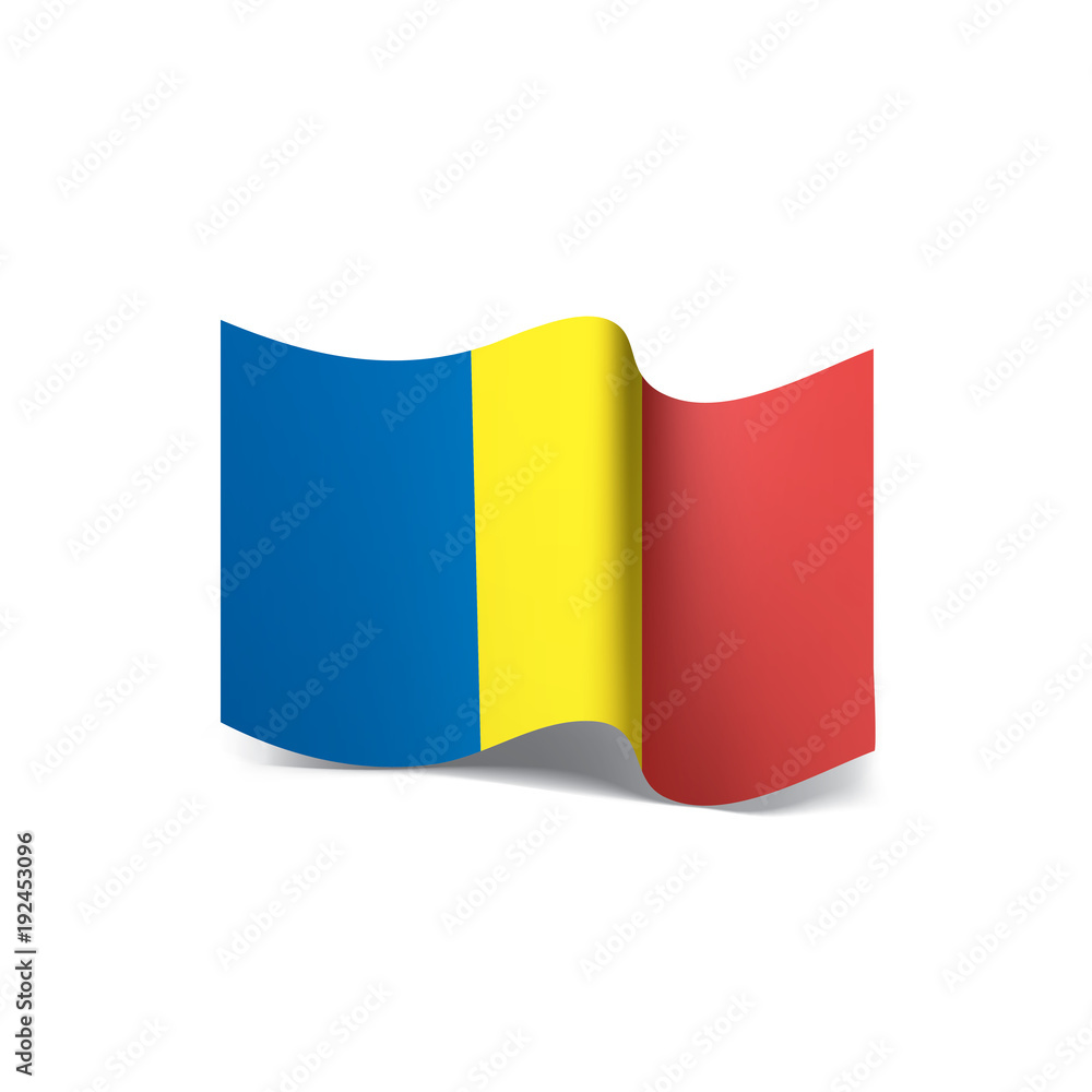 Fototapeta premium Romania flag, vector illustration