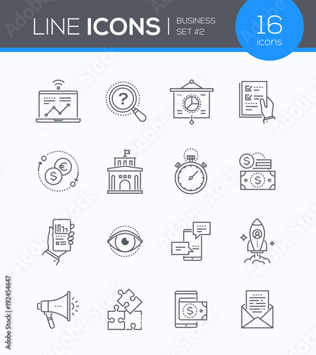 Business concepts - set of line design style icons Business - set of line design style icons