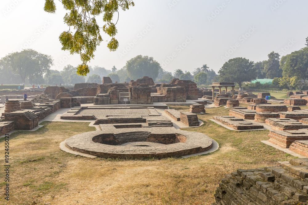 remains of buddhist temple in Sarnath, Varanasi, Uttar Pradesh, India remains of buddhist temple in Sarnath, Varanasi, Uttar Pradesh, India