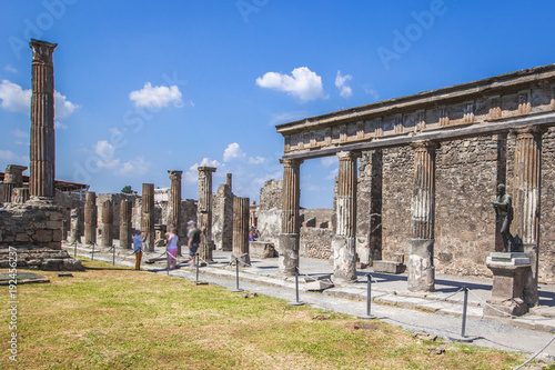 Ruins of the ancient city of Pompeii near the volcano Vizuvius, Pompei, Naples, Italy.