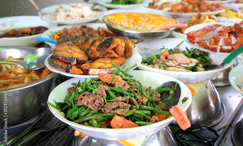 traditional food in the street of Ho Chi Minh city, Vietnam