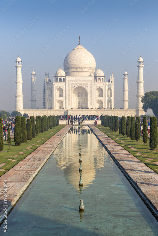 four minarets frame of the Taj Mahal, Agra, Uttar Pradesh, India