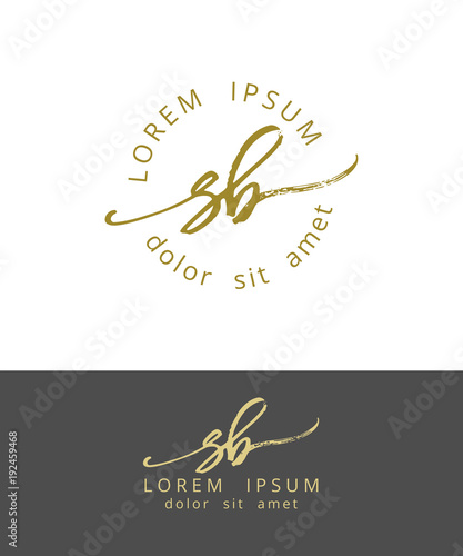 S B. Handdrawn Brush Monogram Calligraphy Logo Design