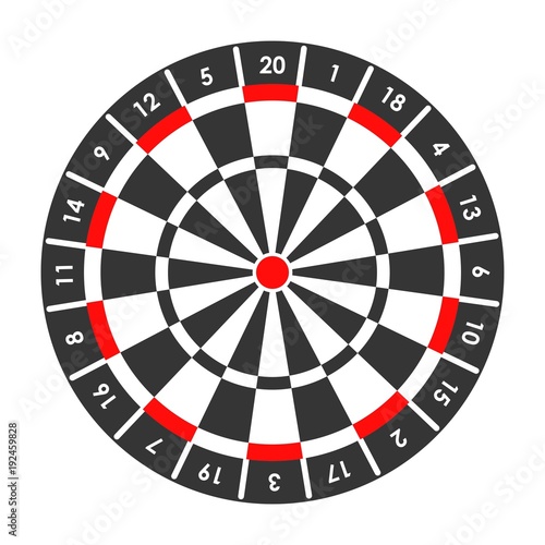 Target for darts game with score points around