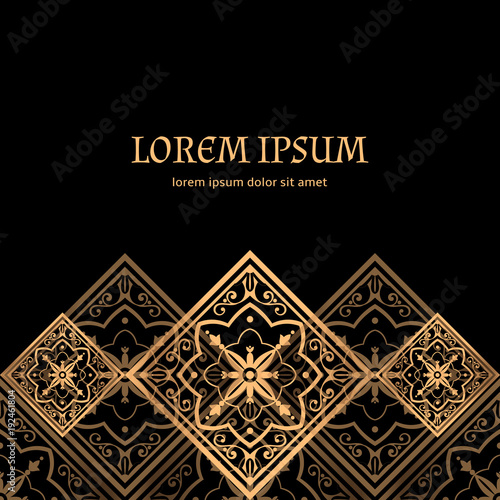 Luxury background vector. Golden royal pattern. Baroque tile design for beauty spa, wedding ceremony, greeting card, anniversary template, menu covering, christmas and new year concepts.