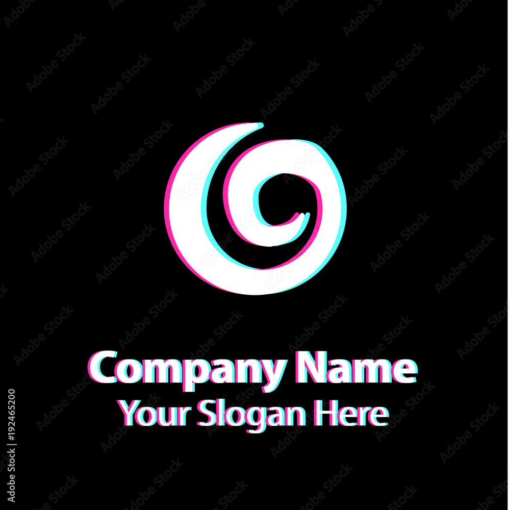 Abstract logo design with glitch effect on black background, Abstract graphic icon, logo design template, symbol for company Abstract logo design with glitch effect on black background, Abstract graphic icon, logo design template, symbol for company