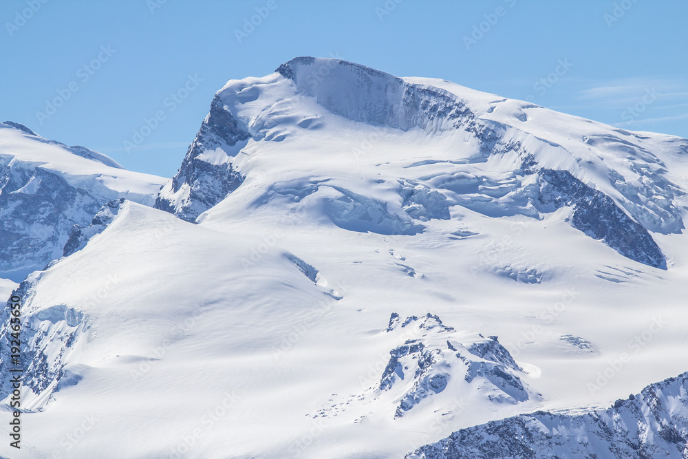 The mountain range in Saas Fee, Switzerland The mountain range in Saas Fee, Switzerland