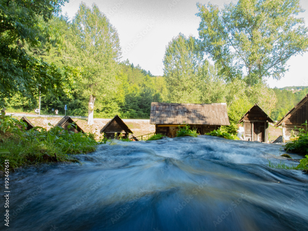 Beautiful unique Jajce watermills in Bosna and Hercegovina Beautiful unique Jajce watermills in Bosna and Hercegovina