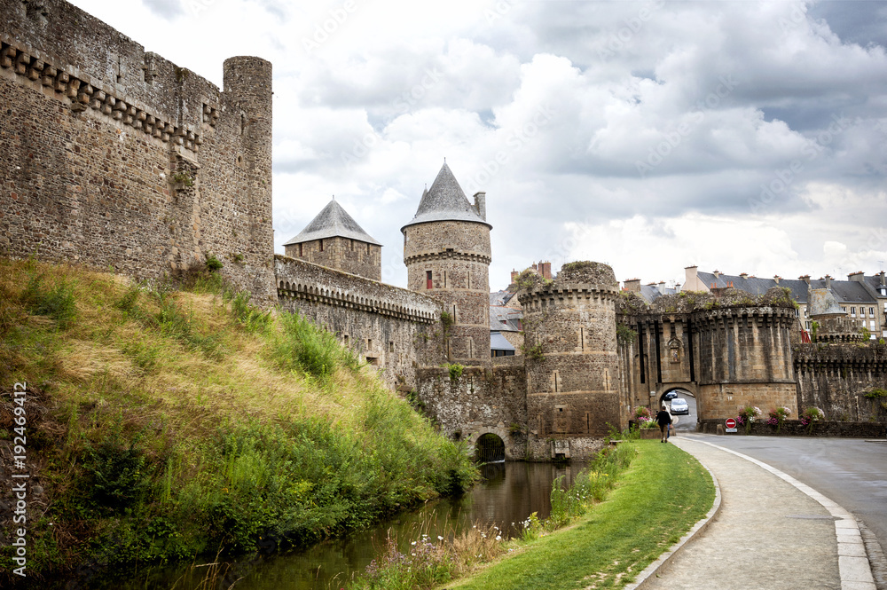 Fougeres, Brittany, France -  The medieval castle and town of Fougeres, Brittany, France,