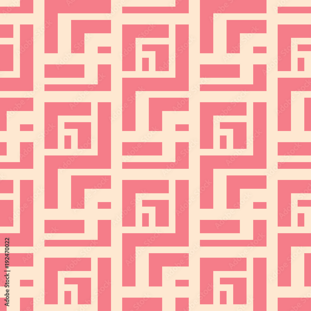 Geometric ornament. Red and beige seamless pattern Geometric ornament. Red and beige seamless pattern