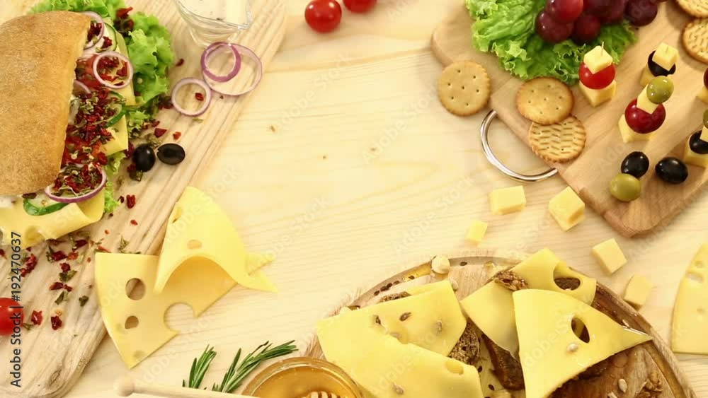 Cheese background table top food Cheese background table top food