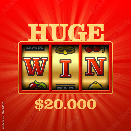 Huge Win casino slot machine banner