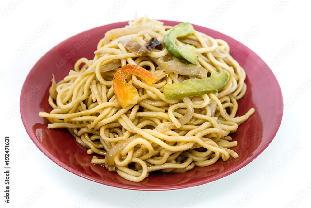 asian food fried noodle on the table asian food fried noodle on the table