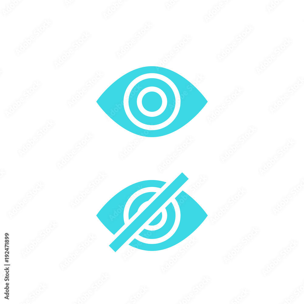 Hide, show icons with eye Stock Vector | Adobe Stock