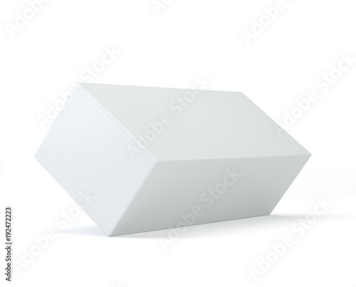 Package Product Cardboard Package Box. 3d Illustration on studio light white Background. Mock Up Template Ready For Your Design. Isolated on white background with soft shadow.
