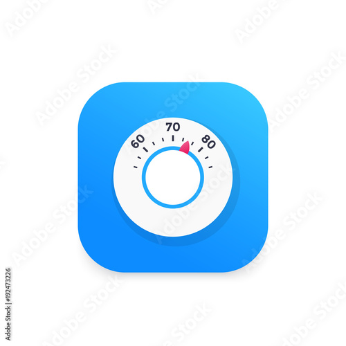 thermostat, temperature control vector icon on white