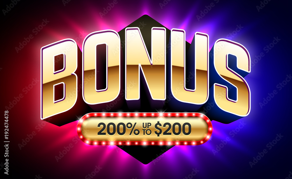 Bonus casino banner, first deposit bonus, vector illustration