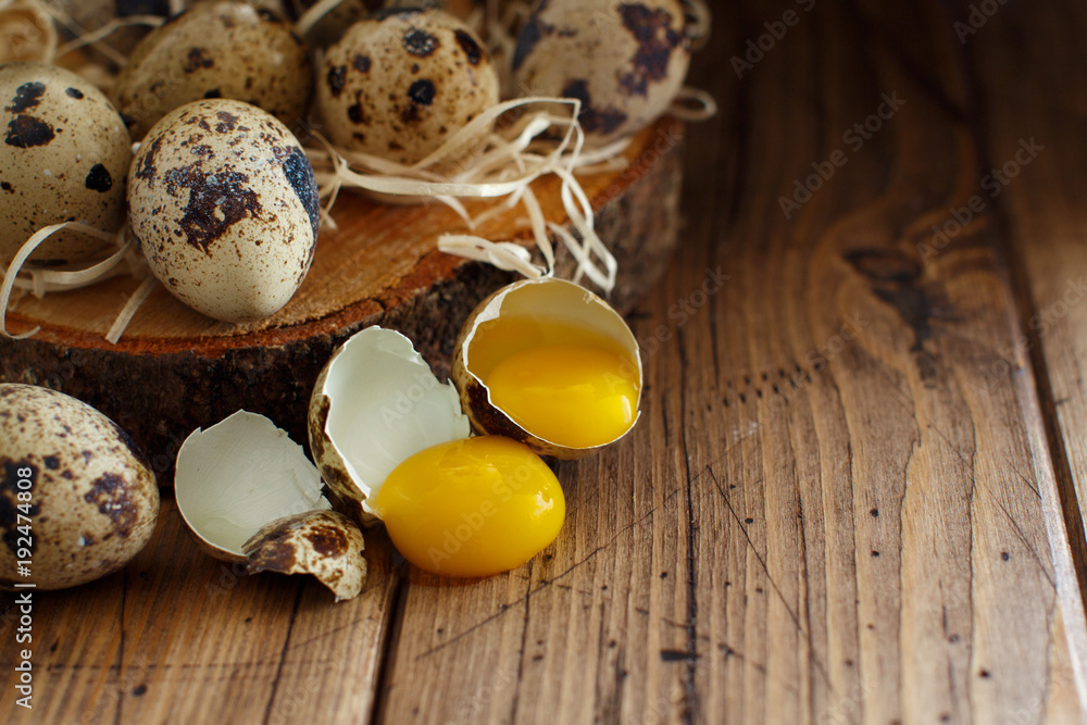 Obraz premium Quail eggs close up