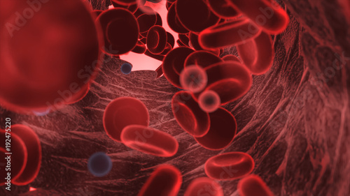 Oxygen in red blood cells in the blood and antibacterial, 3d rendering-1