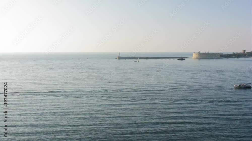 time lapse filming beautiful view of the Bay from top the movement of ships and boats in harbour at sunset accelerated shooting Sevastopol, Crimea time lapse filming beautiful view of the Bay from top the movement of ships and boats in harbour at sunset accelerated shooting Sevastopol, Crimea