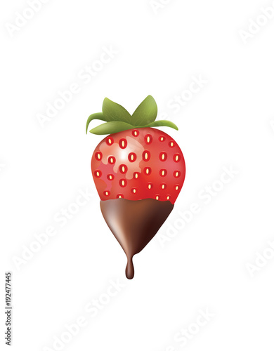Strawberry in chocolate. vector illustration