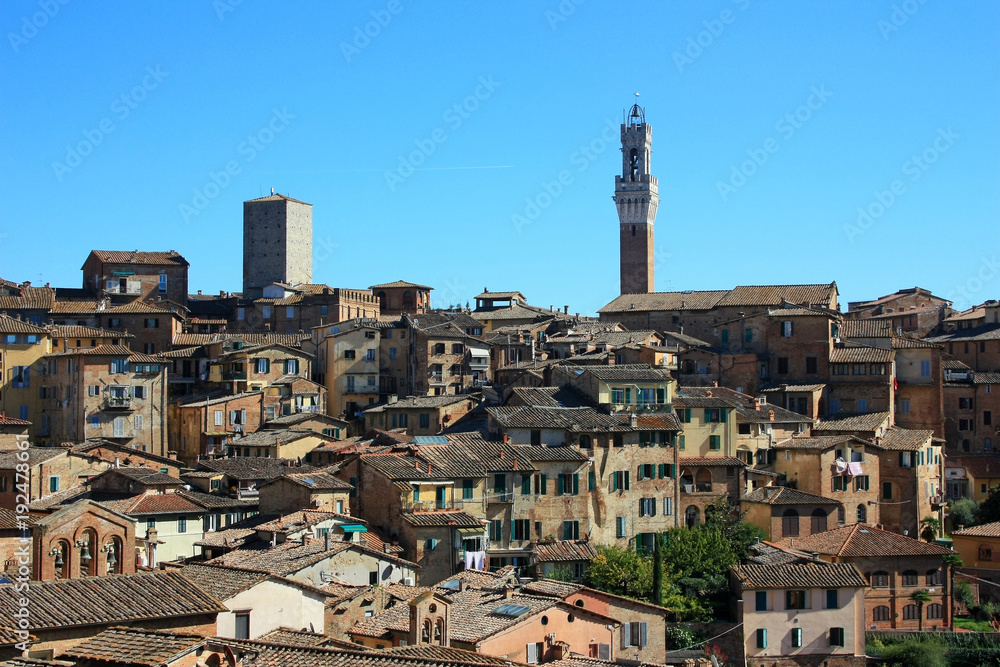Panorama of the city of Siena, Italy