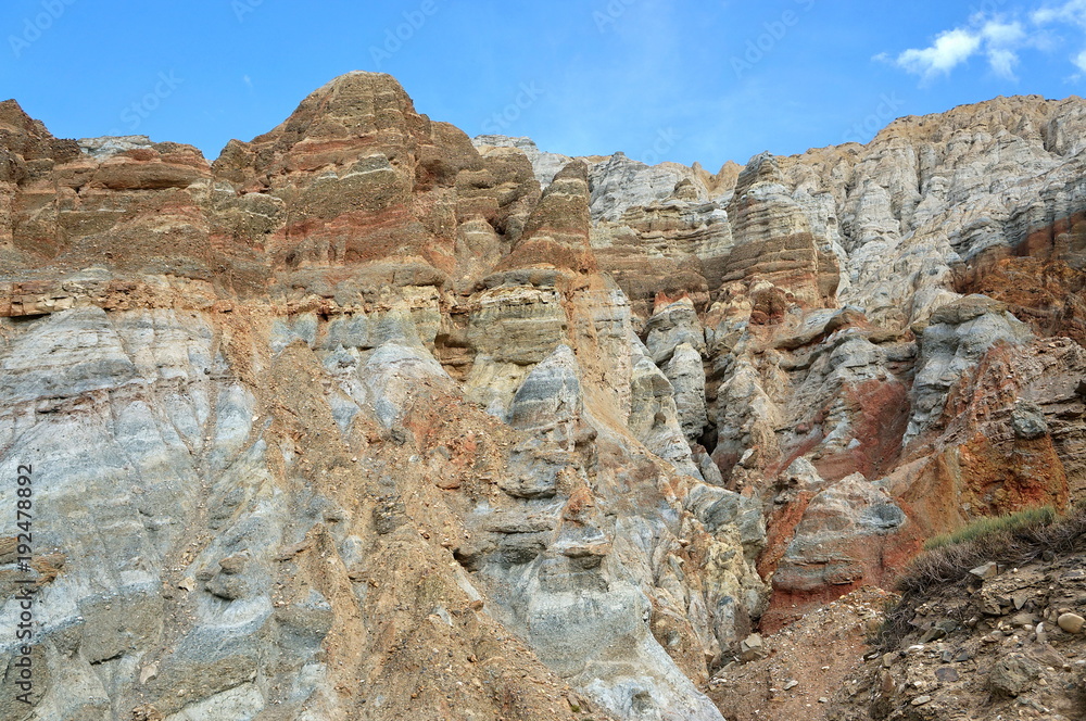 Fototapeta premium Mountain relief formed during weathering. Upper Mustang. Nepal.