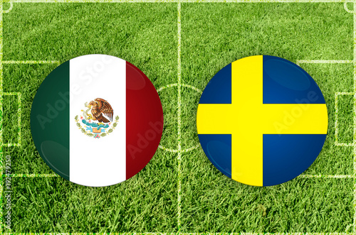 Illustration for Football match Mexico vs Sweden