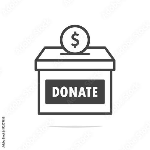 Donation box icon vector