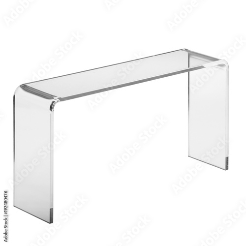 plastic plexiglas podium displayer for shelf isolated on white background