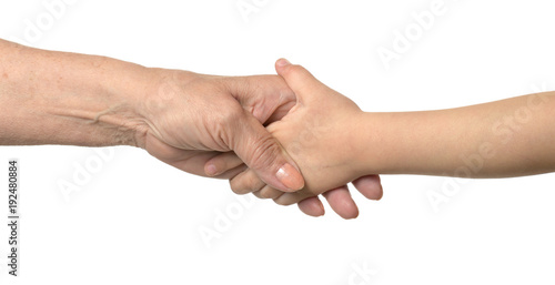 mother's hands with girl hands