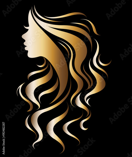 illustration vector of women silhouette golden icon