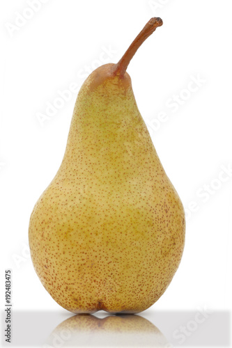 pear isolated on white background with reflexion