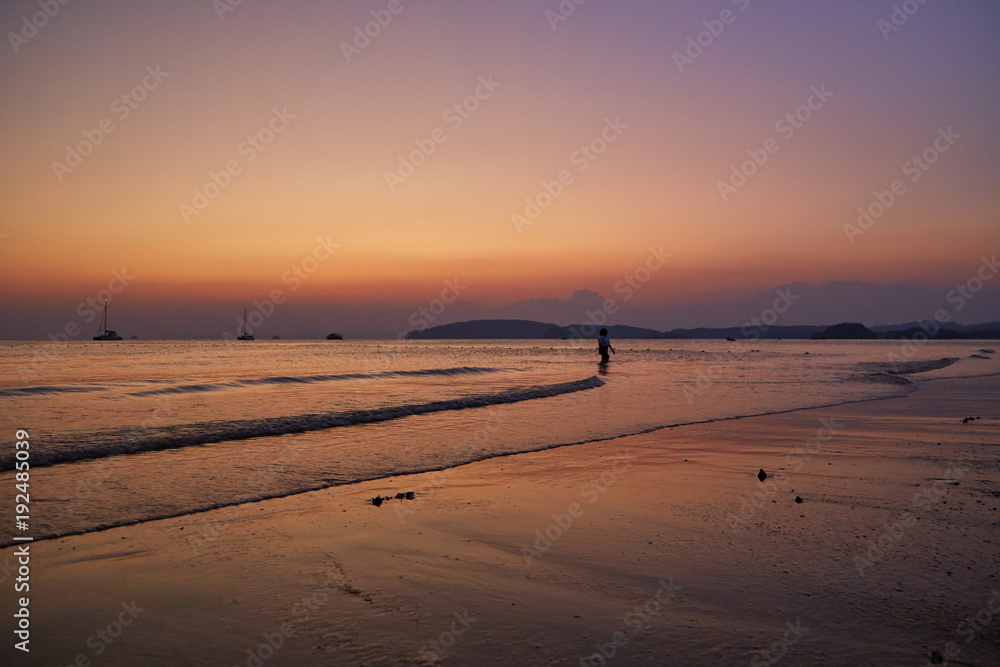 Andaman sea on sunset, Krabi province, Thailand