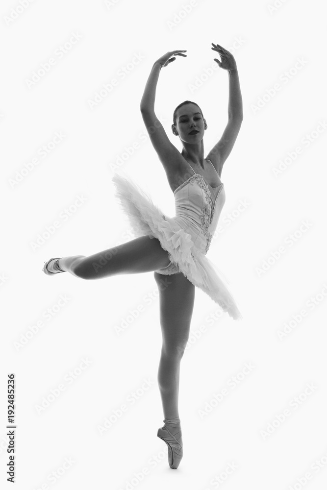 jeune danseuse ballerine en tutu plateau et pointes classique Stock Photo