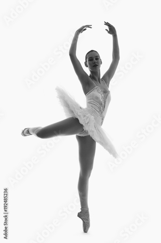 Fotografija jeune danseuse ballerine en tutu plateau et pointes classique
